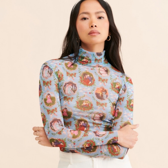 Rachel Antonoff Tops - Rachel Antonoff Black Lillian Turtleneck In Romance Novel Size M EUC